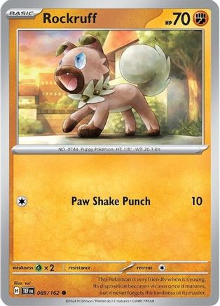 rockruff pokemon card price SV23/SV94 Hidden Fates Shiny Holo Rare Near Mint RarityCommon Hit Points70 HP Colorless Dig It Up Look at the top card of your deck Rockruff - Vivid Voltage Pokmon