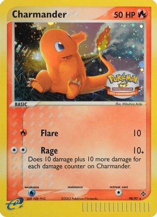 Charmander - 98/97 (City Championships) 98 - League Championship Cards Holofoil (LP) - Game Nerdz Charmander - 98/97 (City Championships) 98 - League Championship Cards Holofoil (LP) - Game Nerdz