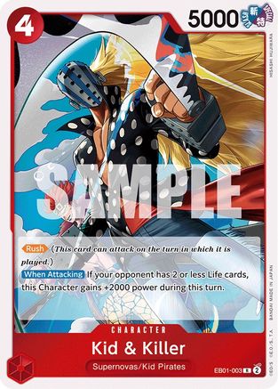One Piece Memorial Collection Rare Kid & Killer Eb01-003