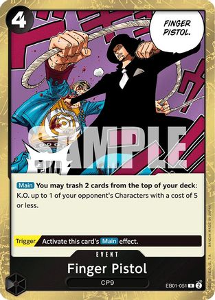 one piece card game memorial collection extra booster TCG: Box Sealed Case of 12 (EB-01) Finger Pistol (EB01-051) Extra Booster: