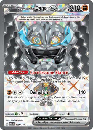 Pokemon Trading Card Game Scarlet & Violet Twilight Masquerade Ultra Rare Cornerstone Mask Ogerpon ex #199