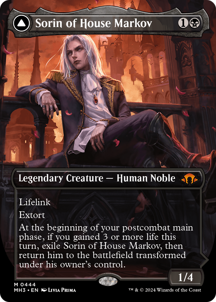 Magic the Gathering Modern Horizons 3 Mythic Rare Sorin of House Markov // Sorin, Ravenous Neonate #444 [Borderless]