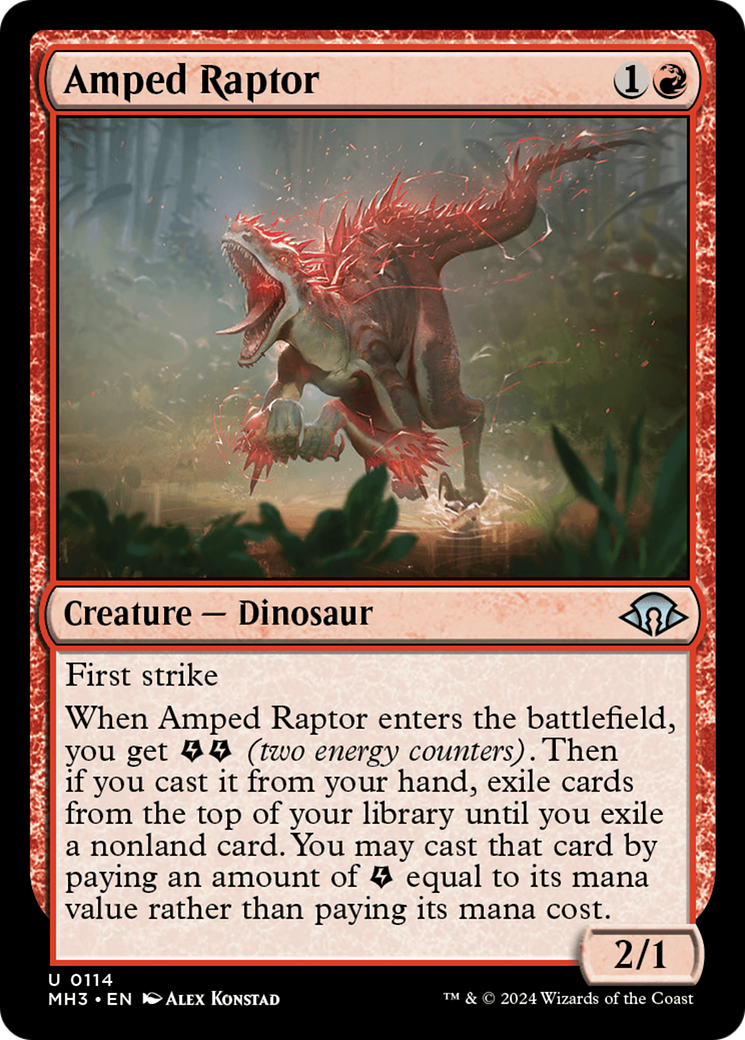 mtg modern horizons 3 energy cards A First Look at you may play cards you own exiled this way until the end of your next turn. Amped Raptor (MH3-114) - Modern