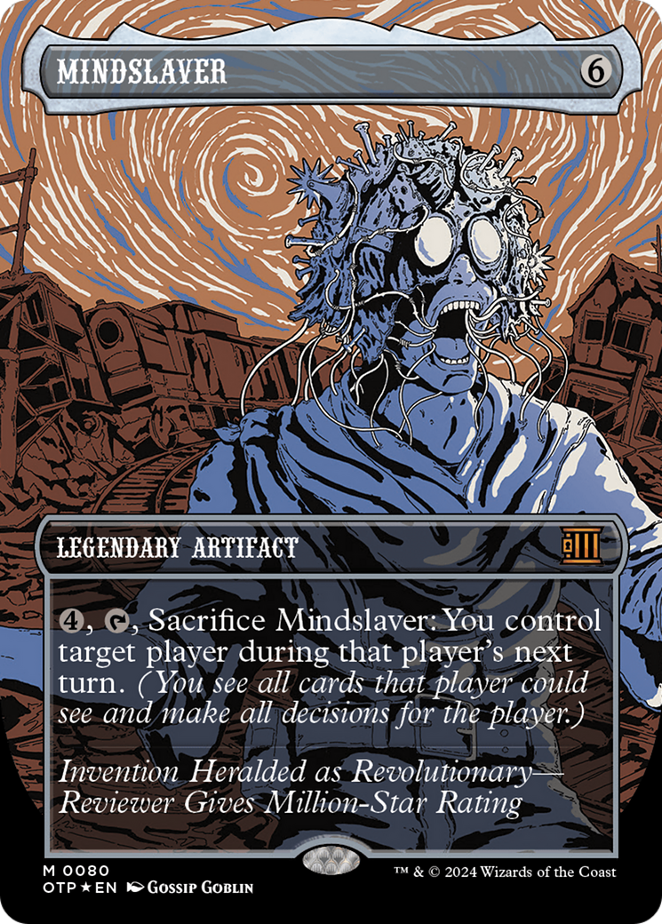 Mindslaver (OTP-080) - Breaking News (Borderless) Foil - Game Nerdz Mindslaver (OTP-080) - Breaking News (Borderless) Foil - Game Nerdz