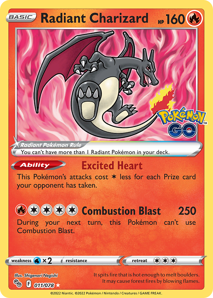 Radiant Charizard 11/78 - Pokmon GO Holofoil (LP) - Game Nerdz
