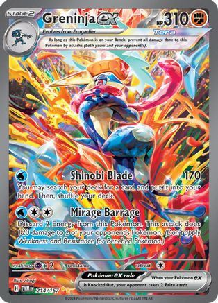 Greninja ex 214 - SV06 Twilight Masquerade Holofoil (LP) - Game Nerdz