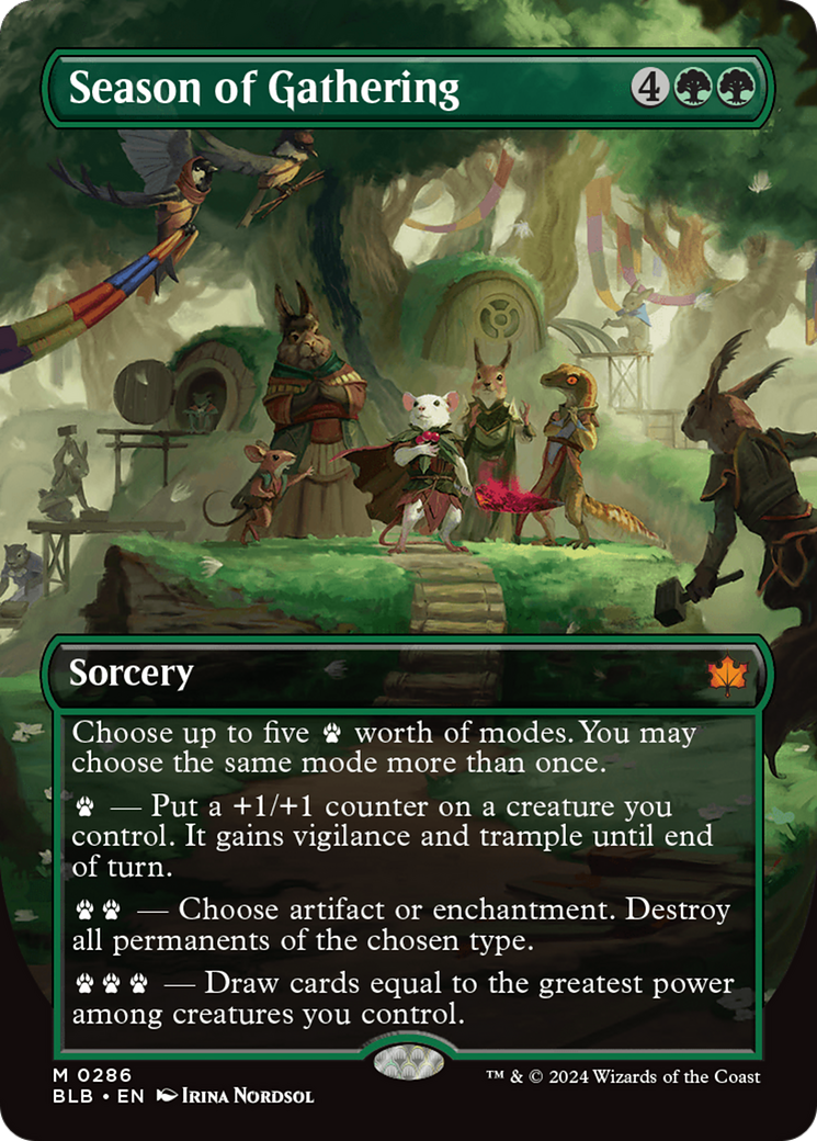 mtg bloomburrow showcase cards Art // Package deck list // Moxfield MTG Deck Builder Then return all land cards from your graveyard to the battlefield tapped. Season of Gathering (BLB-286) -
