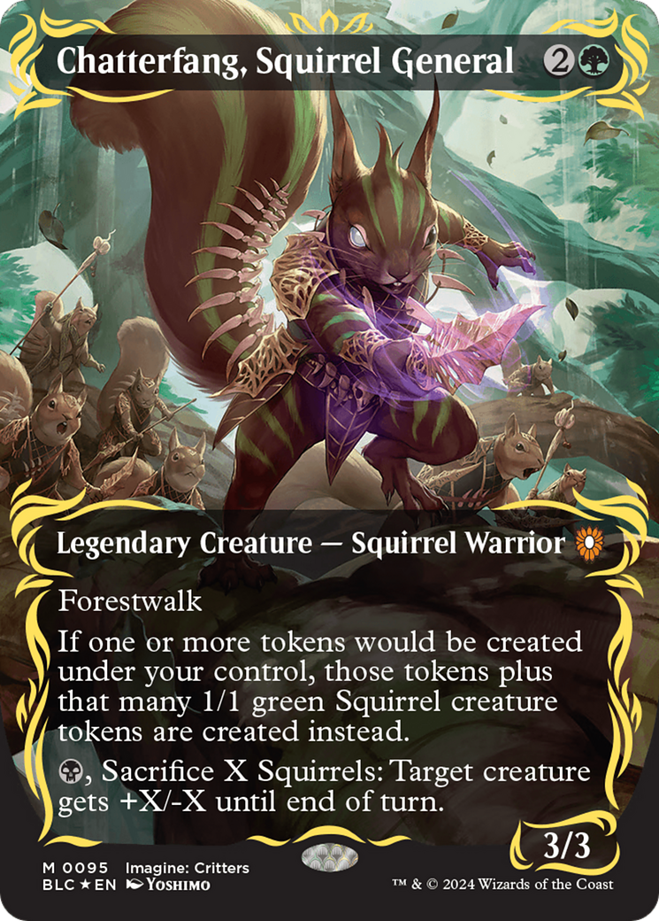 mtg cards with squirrels in the art Camellia, Seedmiser (Borderless) (Raised Foil) [Bloomburrow] The fonts open sourced and or properly commercially licensed Squirrel General - Etsy