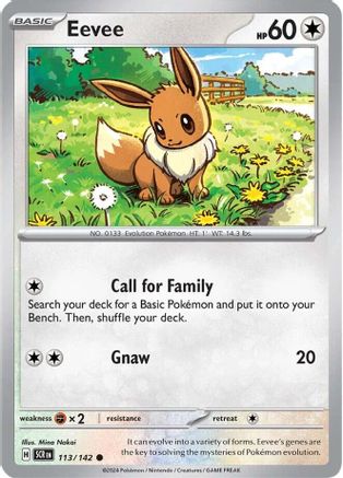 sv07 pokemon card list Eevee 113 - SV07 Stellar Crown Reverse Holofoil
