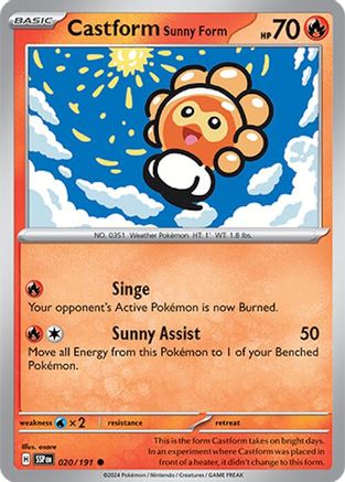 Castform Sunny Form 20 - SV08 Surging Sparks - Game Nerdz