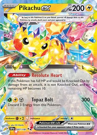 sv08 pokemon card list Pikachu ex 57