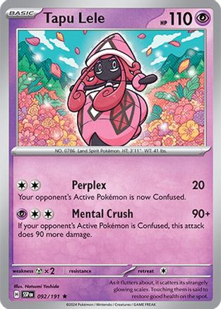 Tapu Lele 92 - SV08 Surging Sparks Holofoil - Game Nerdz