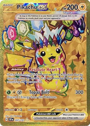 Pikachu ex - 247/191 247 - SV08 Surging Sparks Holofoil - Game Nerdz