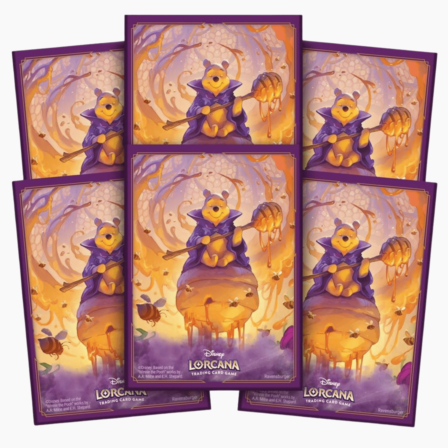 Disney Lorcana TCG: Azurite Sea - Pooh, Hunny Wizard - Matte Card Sleeves  (65) - Game Nerdz