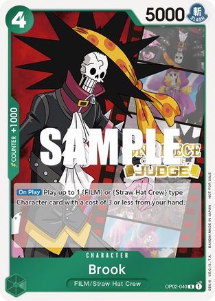 Brook (Judge Pack Vol. 2) (OP02-040) One Piece Promotion Cards Foil - Game  Nerdz