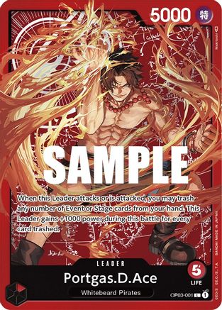 one piece card game ace leader - The Time of Battle - Portgas.D.Ace (Leader) One Piece Red) Portgas.D.Ace FEATUREONE PIECE