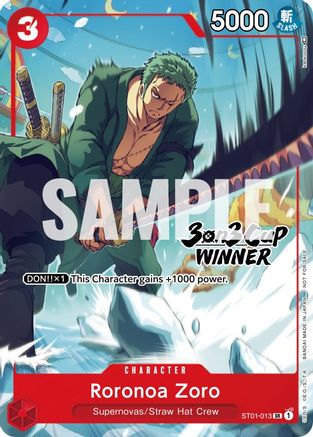 Roronoa Zoro (3-on-3 Cup) [Winner] (ST01-013) One Piece Promotion