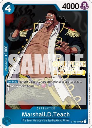 ワンピース カードゲーム 2024 ONE PIECE OP01 JP Marshall D. Teach Marshall.D.Teach (Judge Pack Vol. 4) (ST03-014) One Piece