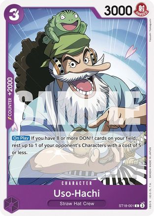 Uso-Hachi (ST18-001) (ST18-001) Starter Deck 18: PURPLE Monkey.D.Luffy - Game Nerdz Uso-Hachi (ST18-001) (ST18-001) Starter Deck 18: PURPLE Monkey.D.Luffy - Game Nerdz