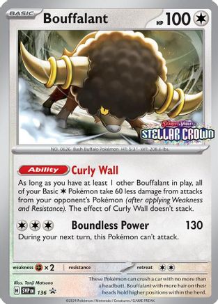 Bouffalant - SVP136 136 - SV Scarlet Violet Promo Cards Holofoil - Game Nerdz Bouffalant - SVP136 136 - SV Scarlet Violet Promo Cards Holofoil - Game Nerdz