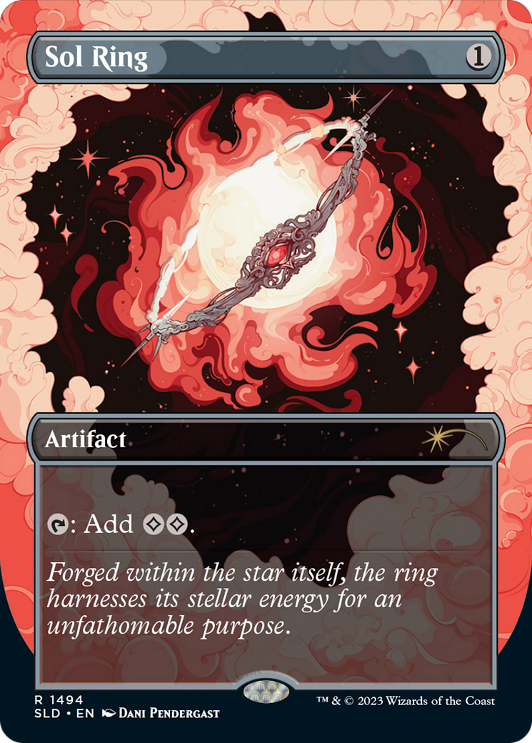 mtg sol ring final fantasy (Borderless Alternate Art) [Commander Masters] the ring harnesses its stellar energy for an unfathomable purpose. Avocado Sol Ring, #magicthegathering #mtg