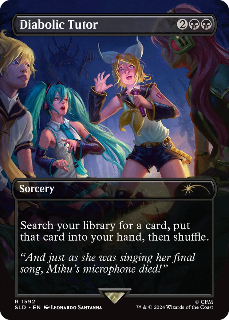 Diabolic Tutor (SLD-1592) - Secret Lair Drop (Borderless) Foil