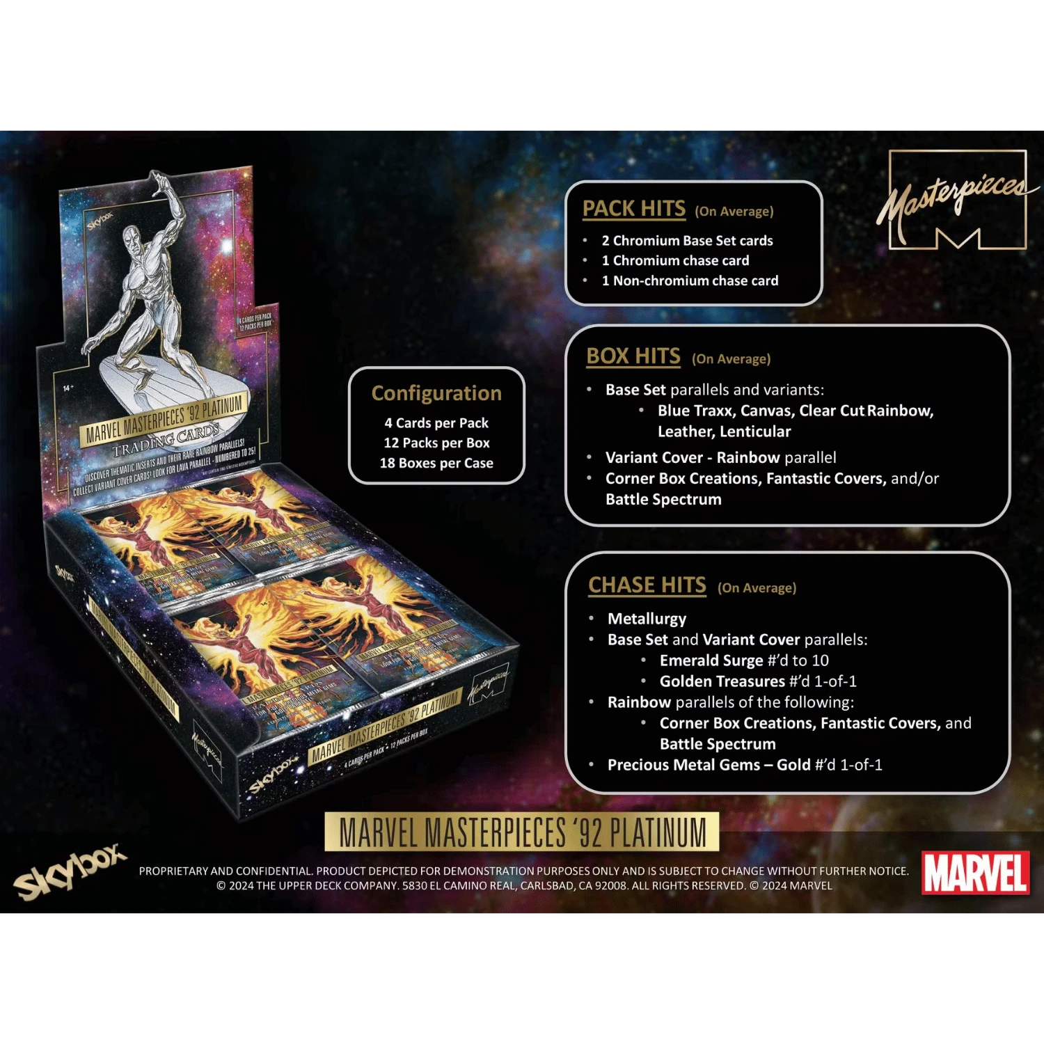 marvel platinum booster box Upper Deck 2024 Masterpieces '92 Blaster Each box is a treasure trove of iconic characters and breathtaking artwork Skybox Marvel Masterpieces '92 Platinum