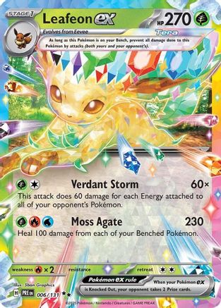 Leafeon ex - 006/131 6 - SV Prismatic Evolutions Holofoil - Game Nerdz