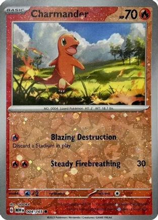 Charmander - 004/165 (Cosmos Holo) 4 - SV Scarlet & Violet Promo Cards Holofoil Lightly Played Charmander - 004/165 (Cosmos Holo) 4 - SV Scarlet & Violet Promo Cards Holofoil Lightly Played
