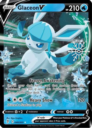 Glaceon V - 040/203 (Holiday Calendar) 40 - Miscellaneous Cards Products  Holofoil - Game Nerdz
