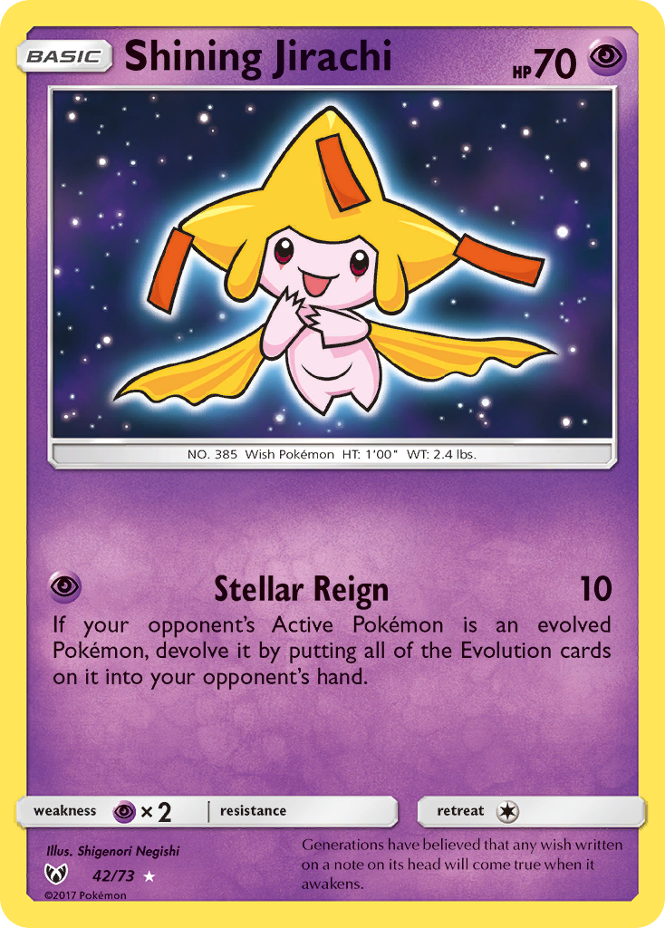 Shining Jirachi 42/73 - Shining Legends Holofoil (LP) - Game Nerdz