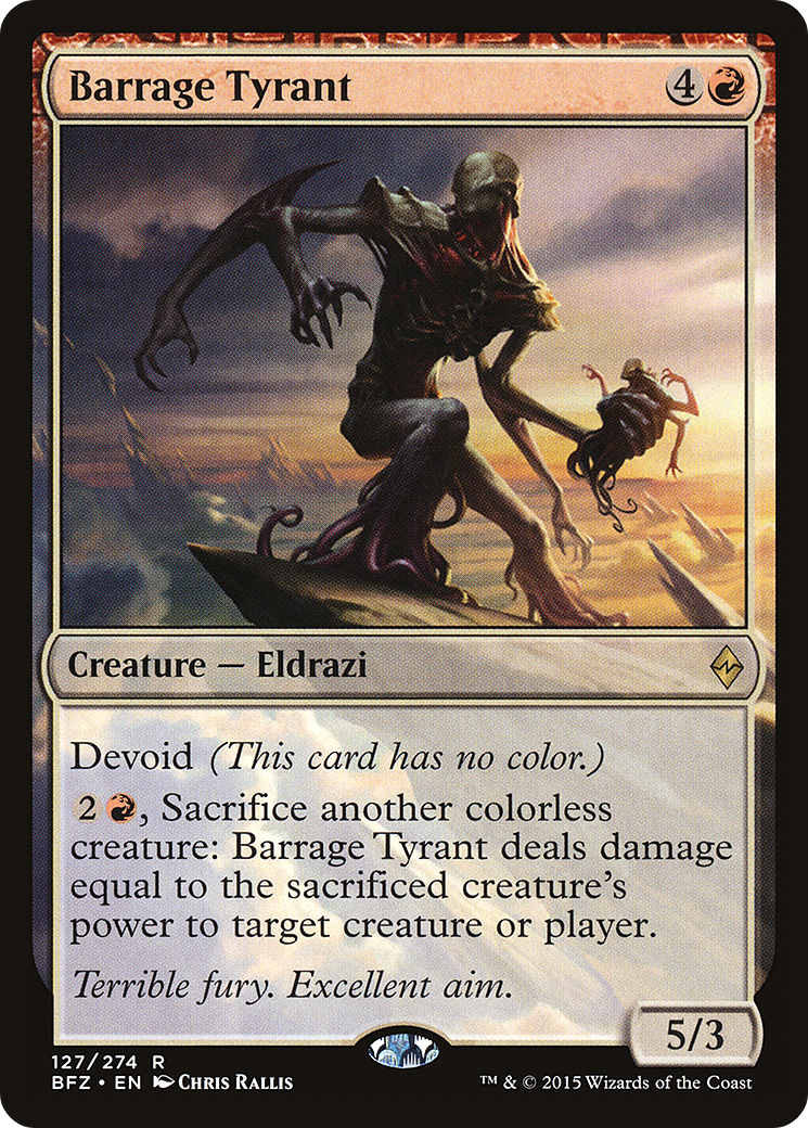 Barrage Tyrant (BFZ-127) - Battle for Zendikar: (devoid) - Game Nerdz