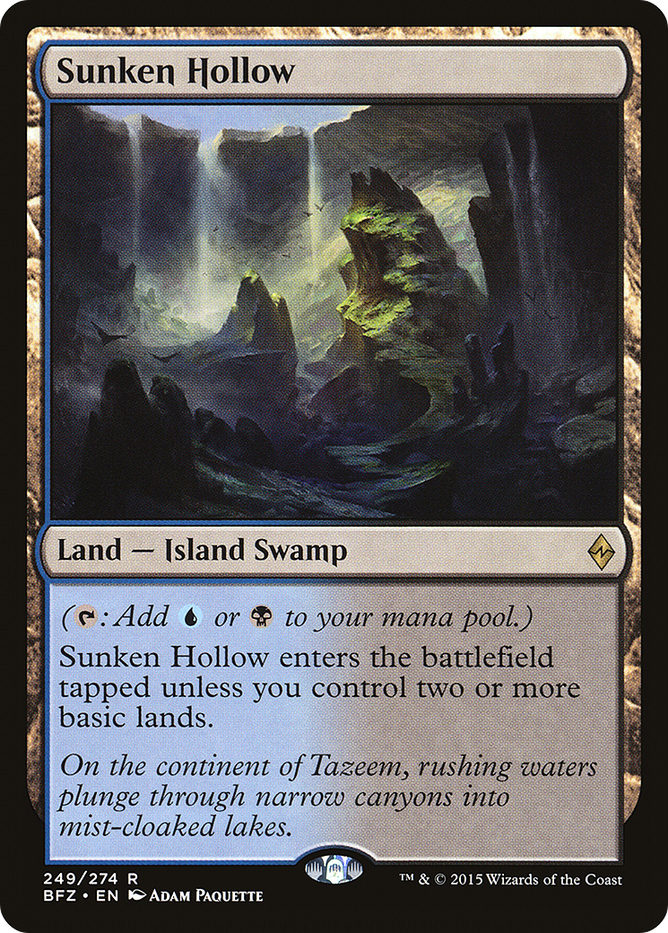 Sunken Hollow (BFZ-249) - Battle for Zendikar - Game Nerdz