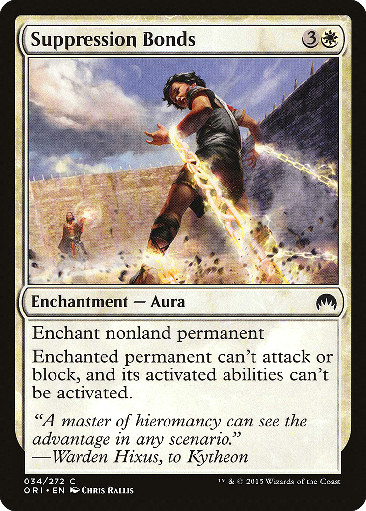 Suppression Bonds (ORI-034) - Magic Origins Foil - Game Nerdz Suppression Bonds (ORI-034) - Magic Origins Foil - Game Nerdz
