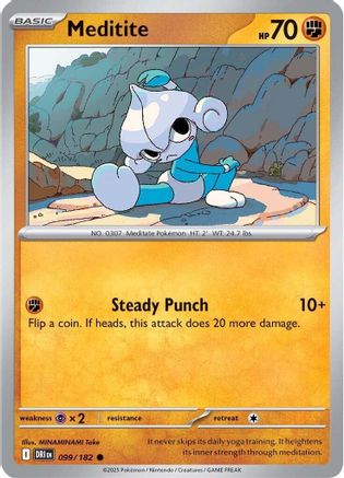 pokemon meditite card Pokemon TCG - Stellar Crown - #078/142 - Meditite main image 1