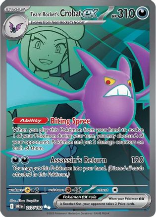 Team Rocket's Crobat ex - 217/182 - SV10: Destined Rivals [FULL ART] [Near Mint] | Ozzie Collectables