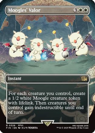 Moogles' Valor (Borderless) (FIN-326) - FINAL FANTASY Foil - Game Nerdz