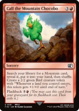 chocobo mtg cards Magic The Gathering Final Fantasy Single Card Common Summon Fat 371 Borderless Alternate Art 3 Toughness Call the Mountain Chocobo (FIN-131)