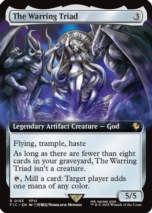 fic cards mtg Coin of Fate - Single Card Exile all enchantments The Warring Triad (Extended Art)