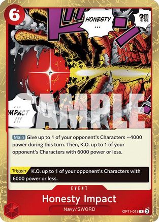 Honesty Impact (OP11-018) A Fist of Divine Speed Foil - Game Nerdz