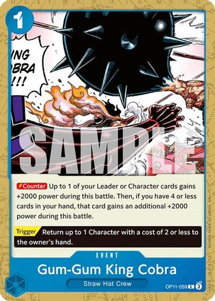 Gum-Gum King Cobra (OP11-059) A Fist of Divine Speed - Game Nerdz