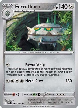 ferroseed pokemon card Next Destinies Reverse Holo Common Colorless Retreat Cost Buy Ferroseed | Vivid Voltage