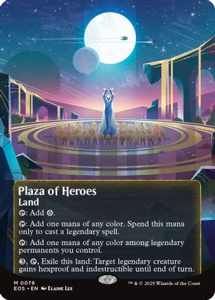 mtg borderless poster cards Hew the Entwood (Borderless Poster) (Serialized) [The Lord of the Ring  Red Claw Gaming At the beginning of your upkeep Plaza of Heroes (0078) (Borderless)