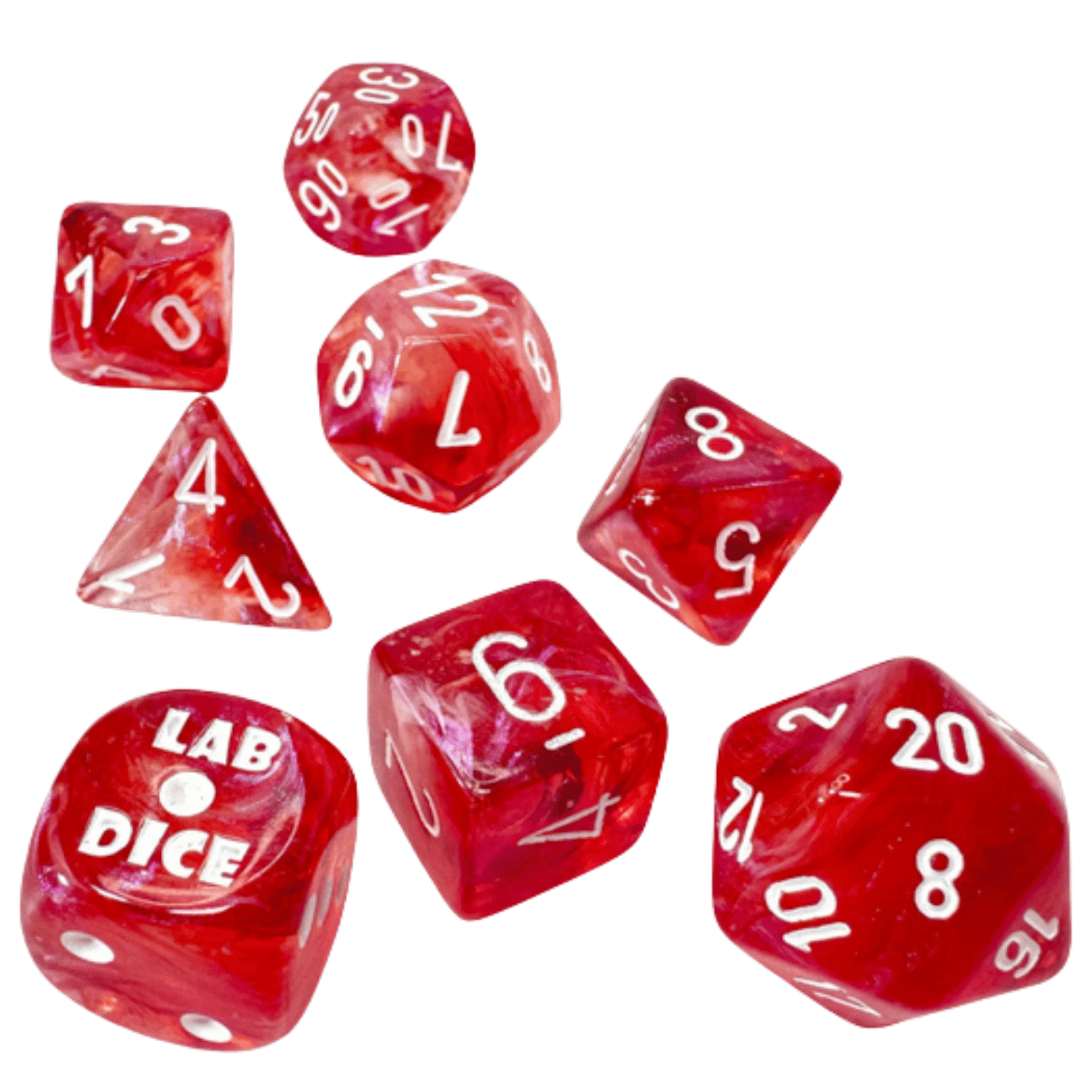 Chessex Dice: Lab Dice 9 Borealis - Polyhedral Passion/White