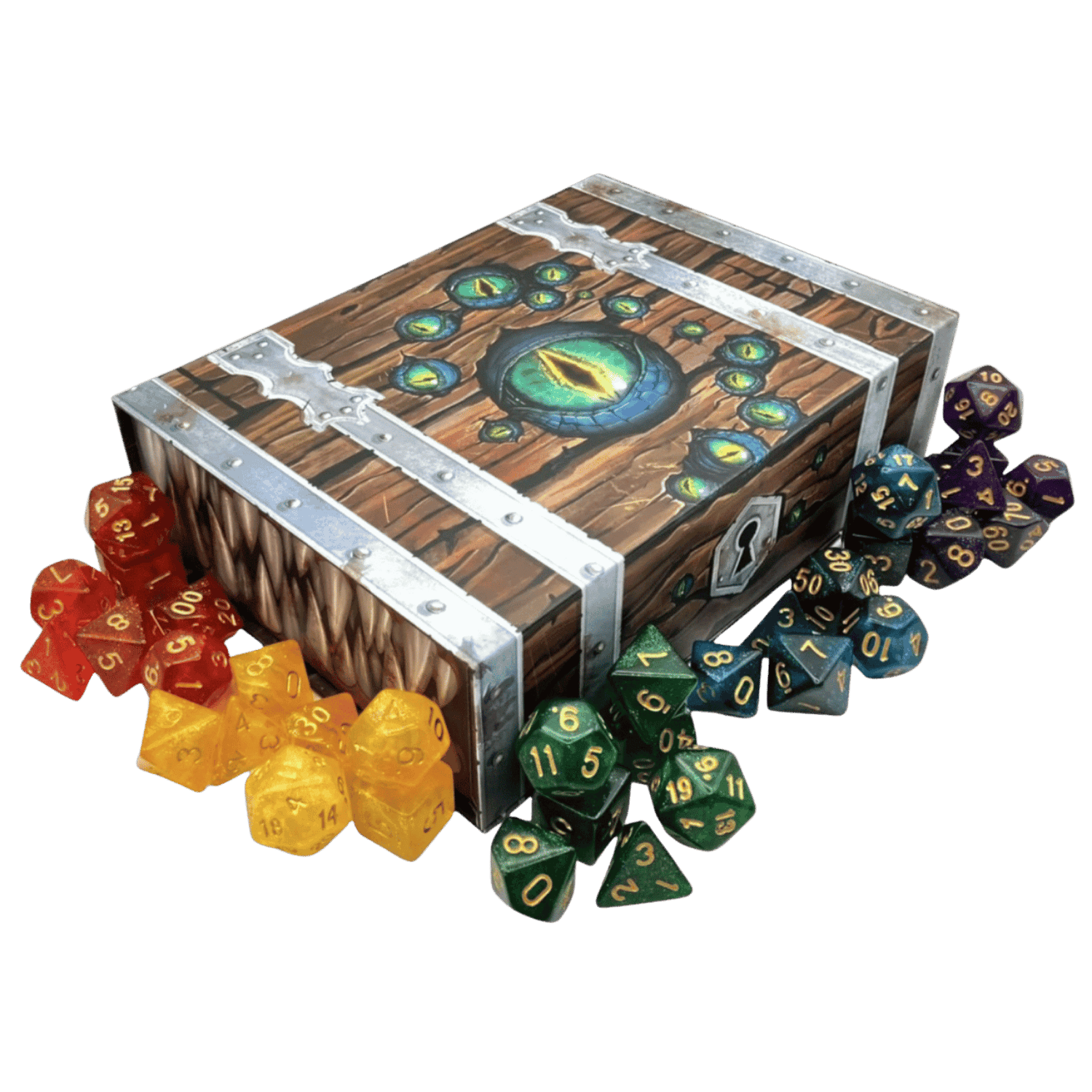 The Mimic Chest: Magnetic Flip Box & Treasure Dice Collection