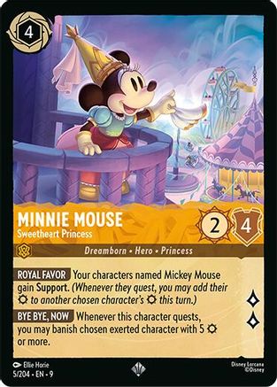 ミニーマウス 2020 EPOCH プレミアカード 13/50 Minnie Mouse - Sweetheart Princess (5/204) - Fabled Cold Foil
