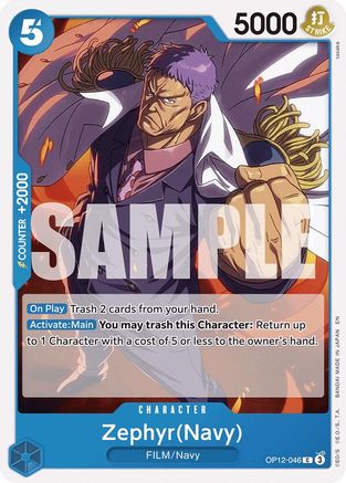 Zephyr(Navy) (OP12-046) Legacy of the Master - Game Nerdz