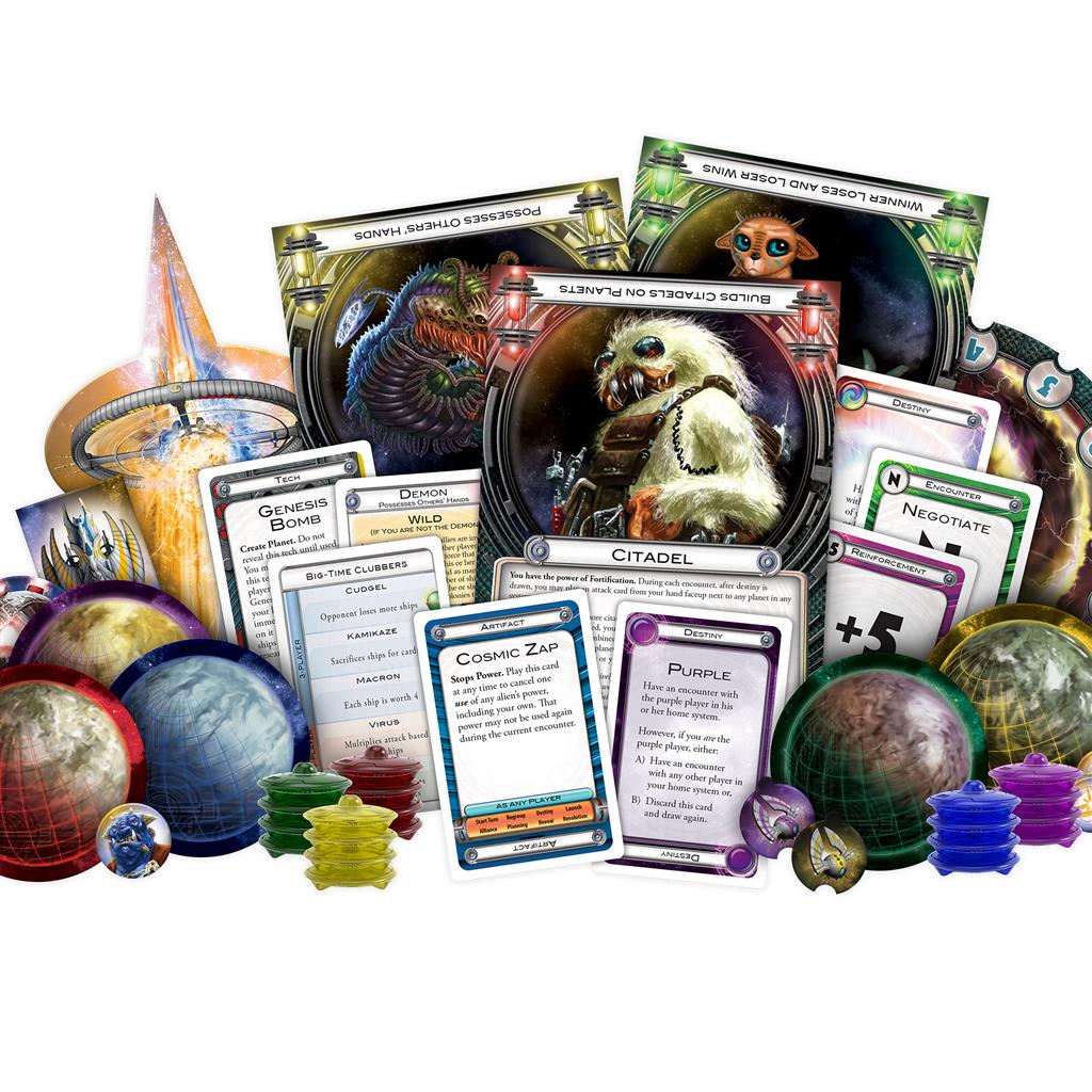 cosmic encounter alien card sleeves Included inside the designer crate (engraved with the signatures of Future Pastimes) are 22 trays. Cosmic Encounter (42nd Anniversary Edition)