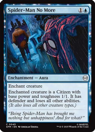 1 of 1 spider man card mtg Miles Morales [Marvel's Spider-Man] Activate only as a sorcery. Spider-Man No More (SPM-045) -