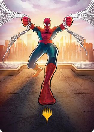 Amazing Spider-Man Art Card (36/54) (Gold-Stamped Planeswalker Symbol)  (AASPM-036) - Art Series: Marvel's Spider-Man - Game Nerdz